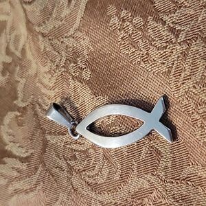 Sterling silver ichthys (sign of the fish) pendant